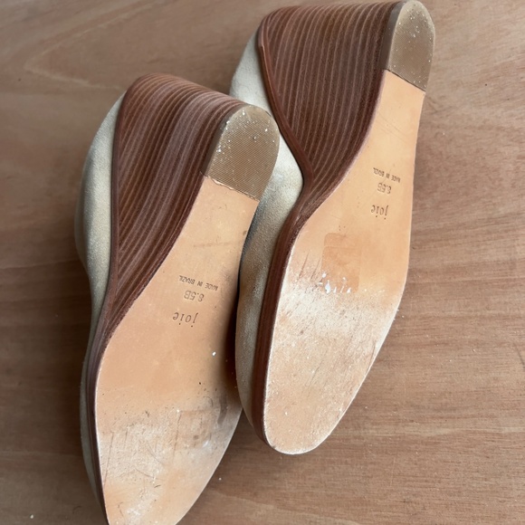 Joie Women's Breana Mules Shoes Wedge Heel Tan Beige Suede Slip On Size 8.5 B - Picture 7 of 9